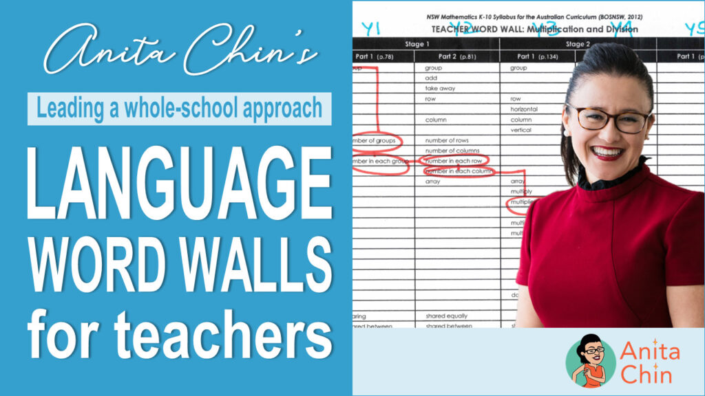 Anita Chin's | Leading a whole-school approach | Language word walls for teachers