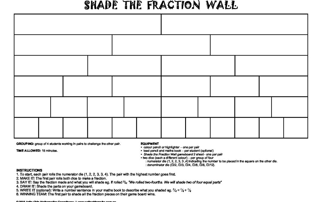 TASK SHEET | ‘Shade the Fraction Wall’