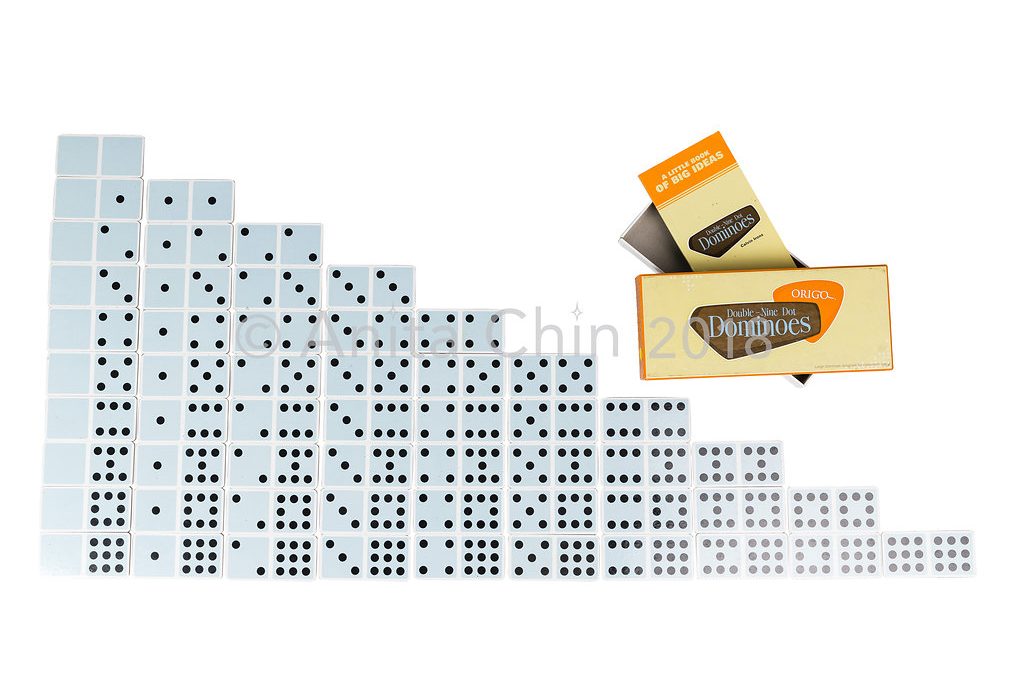Double-Nine Dot Dominoes | Contents of a set of 55